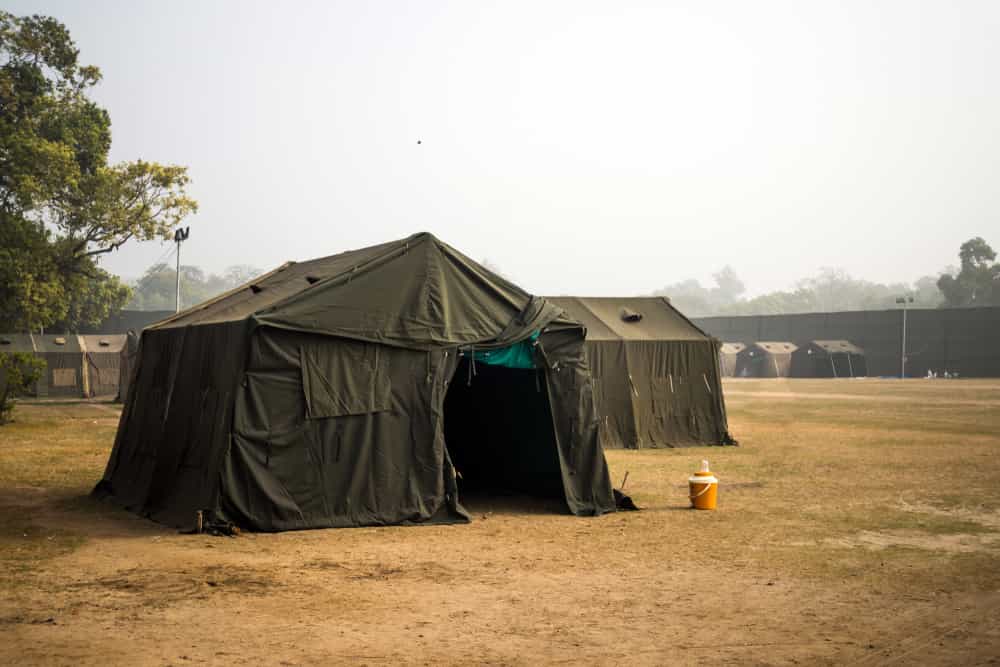 Military Welders with their Welding Tents
